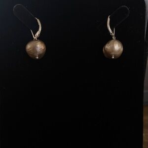Sterling silver authentic pearl earrings